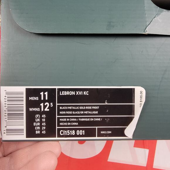 Nike LeBron 16 KC Watch The Throne Sz 11 Black/Metallic Gold-RoseFrost CI1518001 main image 11